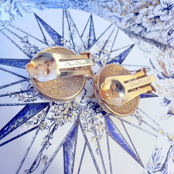 DIOR “Orbs of Atlantis” Gold Plated Clip On Earrings Jewelry by Christian Dior - Picture 7 of 8
